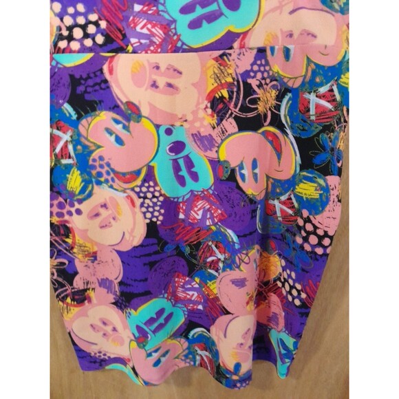 LuLaRoe Skirt 3x bodycon Mickey Mouse Straight Pencil Art to Wear Multi-color - Picture 2 of 7